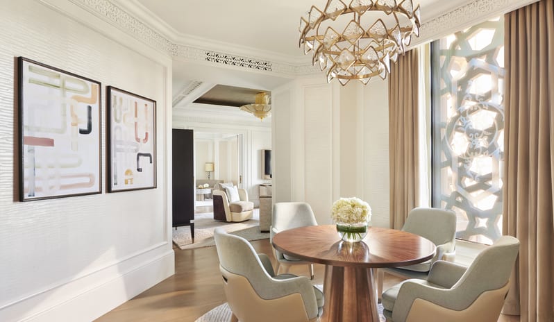 Emirates Palace Mandarin Oriental  - Panoramic Sea View Suite Dining Room